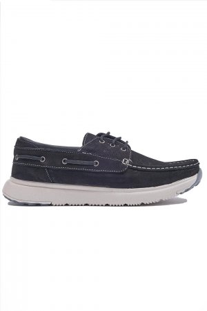479323 Мужская повседневная обувь из натурального нубука со шнуровкой в морском стиле, черный Punto