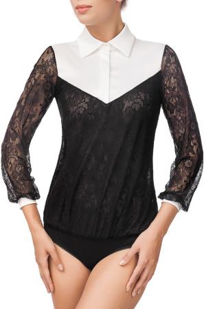Боди-блузка Viva Donna. Цвет: черный, молочный