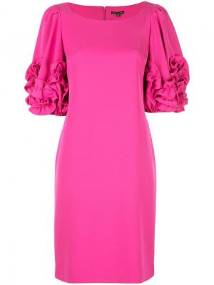 Платье с оборками на рукавах Alberto Makali. Цвет: розовый