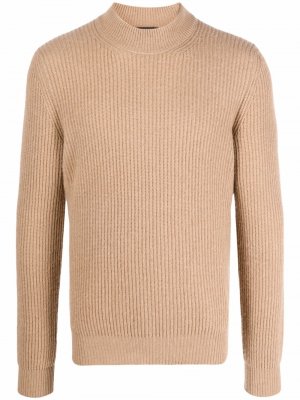 Шерстяной пуловер Roberto Collina. Цвет: коричневый