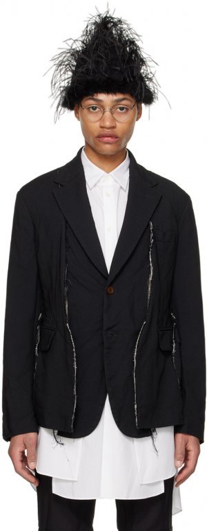 Черный потертый пиджак Comme Des Garcons, цвет Black Garçons
