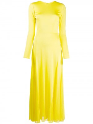 Длинное платье с открытой спиной Emilio Pucci. Цвет: желтый