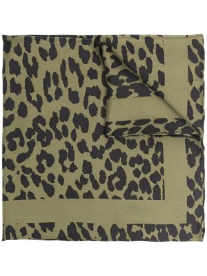 Платок с леопардовым принтом GANNI. Цвет: зеленый