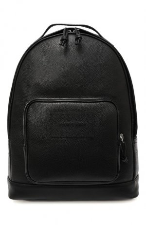 Кожаный рюкзак Emporio Armani. Цвет: чёрный
