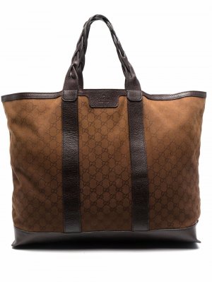 Дорожная сумка с узором GG Supreme Gucci Pre-Owned. Цвет: коричневый