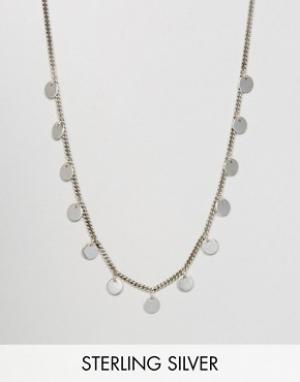 Серебряное ожерелье с дисками Fashionology. Цвет: серебряный