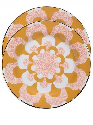 Набор из двух десертных тарелок Mosaico La DoubleJ. Цвет: оранжевый