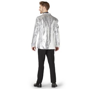Мужской пиджак серебристого цвета с пайетками от OppoSuits Suitmeister
