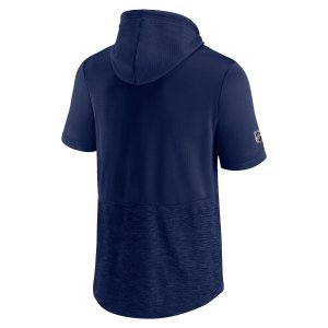 Мужской фирменный темно-синий пуловер с капюшоном St. Louis Blues Authentic Pro для путешествий и тренировок короткими рукавами Fanatics