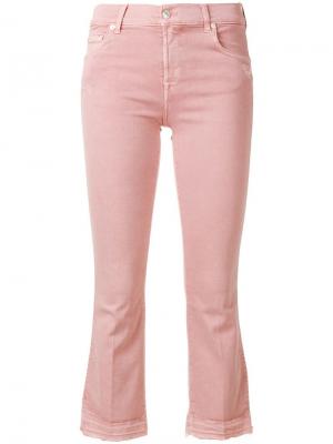 Расклешенные укороченные джинсы 7 For All Mankind. Цвет: розовый