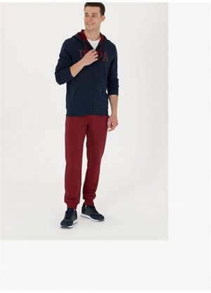 Мужские спортивные штаны бордового цвета с нормальной талией узкого кроя U.S. Polo Assn.