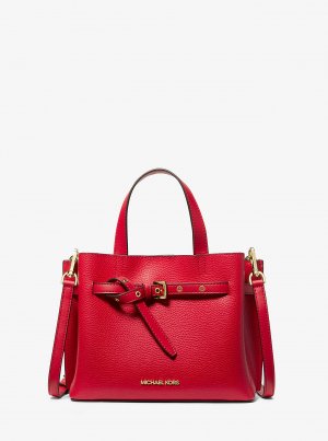Маленькая сумка-портфель Emilia из шагреневой кожи , красный Michael Kors