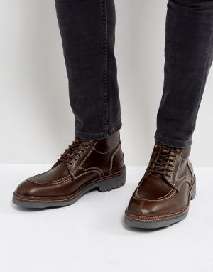 Кожаные ботинки на шнуровке H By Hudson Wycombe. Цвет: коричневый