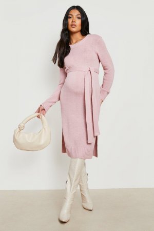 Платье-свитер с круглым вырезом для беременных , румяна Boohoo