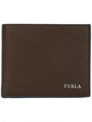 Бумажник с бляшкой логотипом Furla. Цвет: коричневый