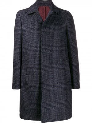 Delloglio пальто с узором в елочку Dell'oglio. Цвет: синий