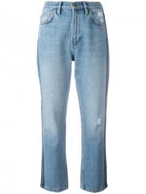 Укороченные джинсы с лампасами Mih Jeans. Цвет: синий