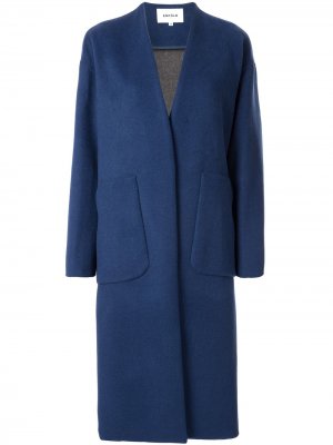 Длинное пальто-кокон Enföld. Цвет: синий