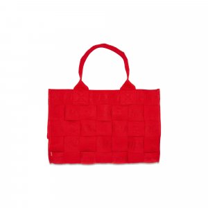 Большая плетеная сумка, красная Supreme