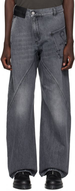 Серые перекрученные джинсы Jw Anderson, цвет Grey Anderson