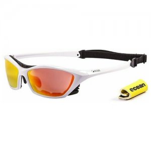 Спортивные очки Lake Garda глянцевые белые / зеркально-красные линзы OCEAN. Цвет: белый