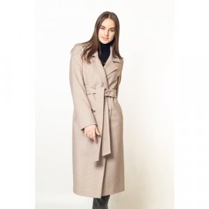 Пальто , размер 38/170, бежевый, серый MARGO. Цвет: бежевый/серый