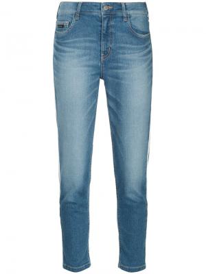 Укороченные джинсы с боковыми полосками Loveless. Цвет: синий