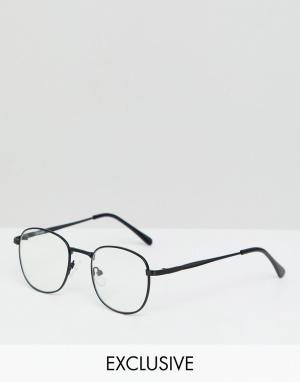 Черные квадратные очки с прозрачными стеклами inspired-Черный Reclaimed Vintage