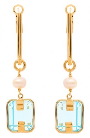 Серьги с жемчугом и кристаллами Crystalline Jewellery. Цвет: голубой