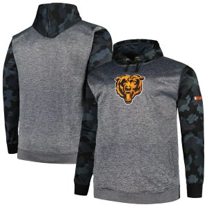 Мужской пуловер с капюшоном камуфляжным принтом и логотипом Heather Charcoal Chicago Bears Big & Tall Fanatics