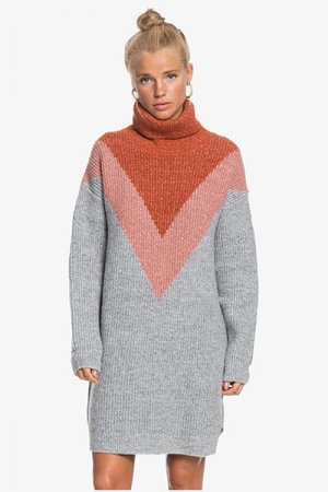 Женское платье-свитер оверсайз Juniper Hills Roxy. Цвет: серый,оранжевый