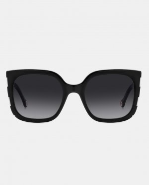 Черные квадратные женские солнцезащитные очки из ацетата , черный Carolina Herrera