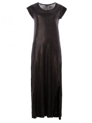 Длинное платье с круглым вырезом Avant Toi. Цвет: чёрный