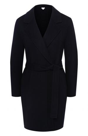 Однотонное кашемировое пальто с поясом Tse. Цвет: темно-синий