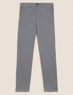Легкие хлопковые брюки чинос, Marks&Spencer Marks & Spencer. Цвет: умеренный серый