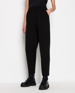 Прямые женские брюки с резинкой на талии , черный Armani Exchange. Цвет: черный