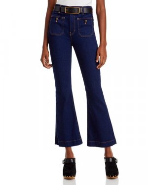 Расклешенные джинсы до щиколотки с высокой посадкой Carson в цвете Оксфорд , цвет Blue Veronica Beard