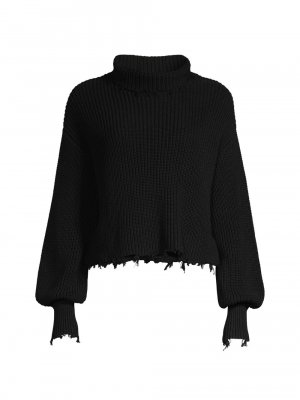 Потертый свитер с воротником-воронкой , черный 525 America