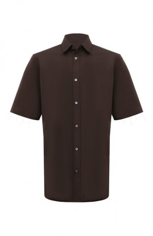 Хлопковая рубашка Maison Margiela. Цвет: коричневый