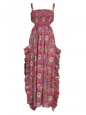 Платье макси Margo с оборками и цветочным принтом , розовый CAROLINE CONSTAS