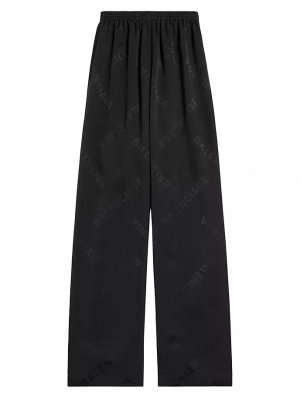 Спортивные брюки Bal Diagonal Allover с эффектом струящейся ткани , черный Balenciaga
