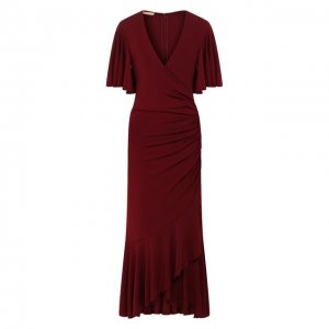 Платье из вискозы Michael Kors Collection. Цвет: бордовый