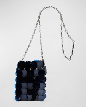Миниатюрная сумка через плечо с пайетками Sparkle Paco Rabanne