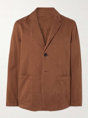 Пиджак из хлопкового твила, окрашенный в готовом виде , коричневый Mr P.