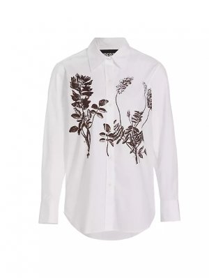 Новая классическая рубашка в ботаническом стиле , белый Libertine