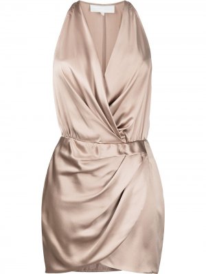 Платье мини с вырезом халтер Michelle Mason. Цвет: коричневый