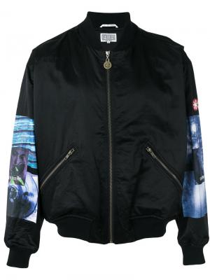 Куртка-бомбер с контрастными рукавами Cav Empt. Цвет: чёрный