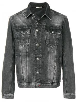 Выцветшая джинсовая куртка Philipp Plein. Цвет: черный