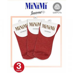 Носки , 3 пары, размер 35-38, коричневый MiNiMi. Цвет: коричневый