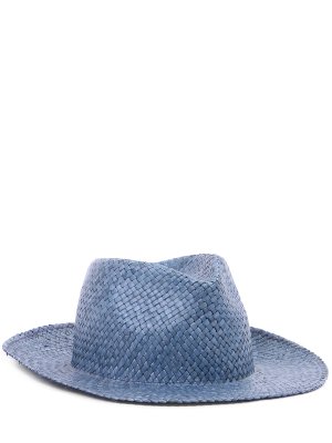 Соломенная шляпа ETRO. Цвет: синий